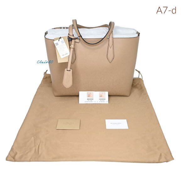 Burberry Medium Haymarket Colours Check Leather Reversible Tote - Picture 6 of 11